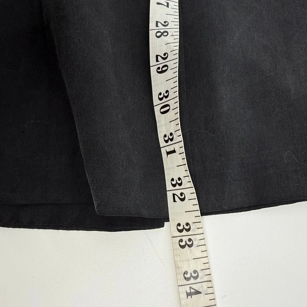 New York Studio Button Front Dress Womens 6 Black Good 100% Silk V-Neck Vintage - Picture 8 of 9